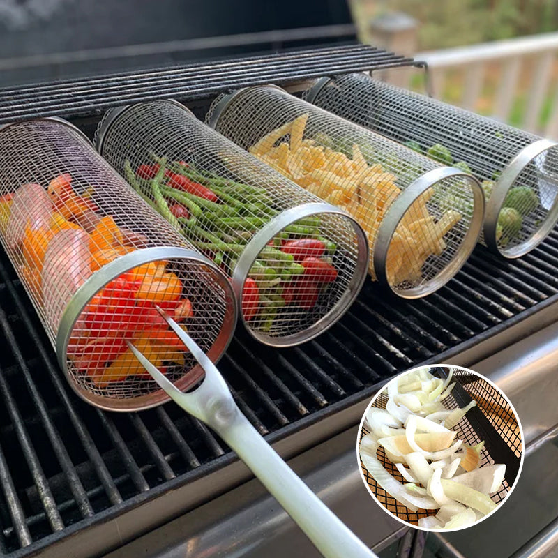 BBQ Cooking Basket | 360° Swivel | Even Heating | Stainless Steel Construction | GrillMaster