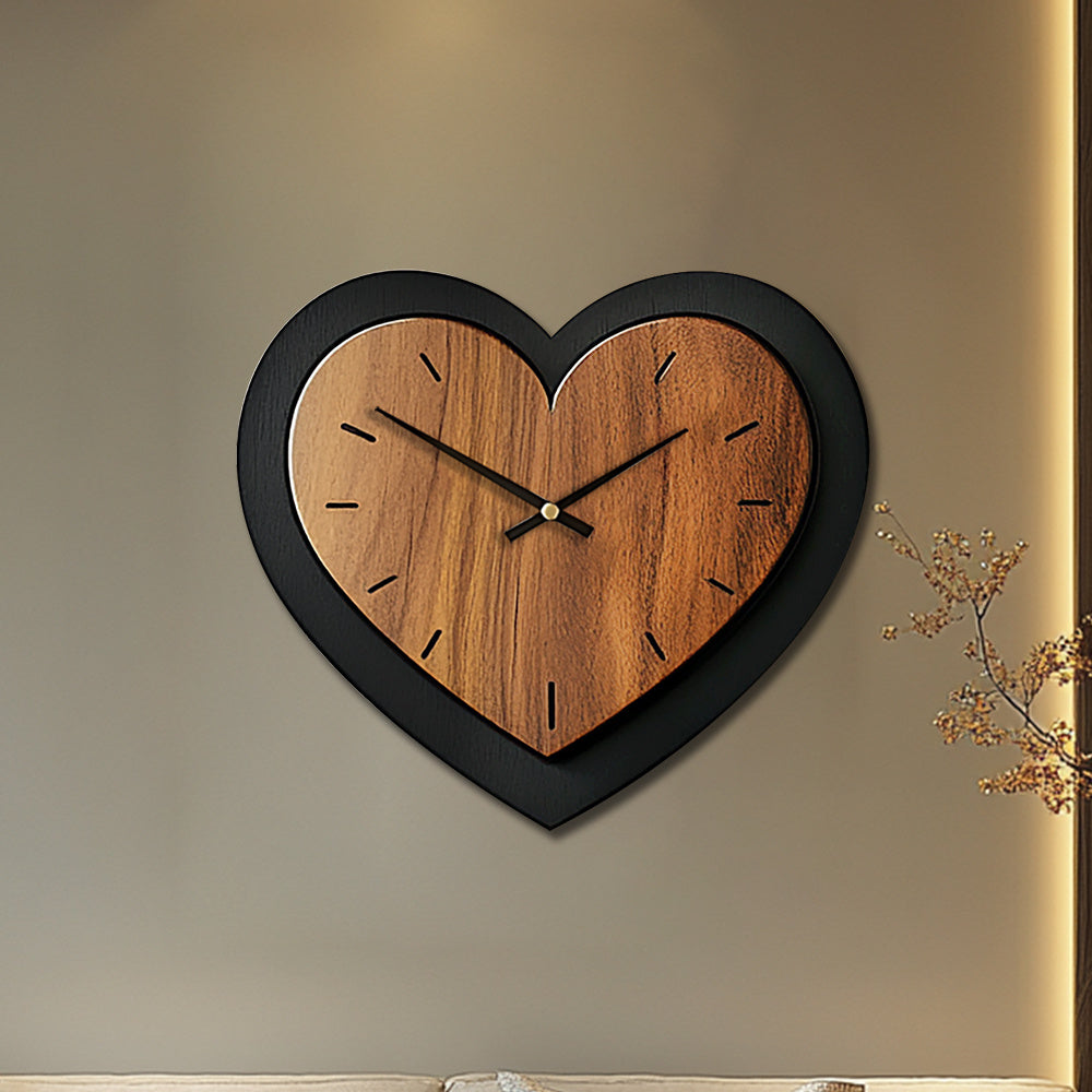 Heartfelt Elegance – Rustic Wooden Wall Clock