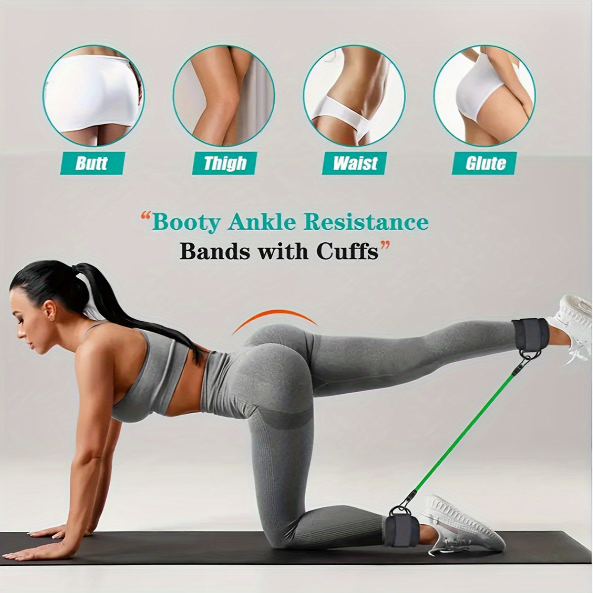 Ankle Strap Resistance Bands for Home Leg Workouts
