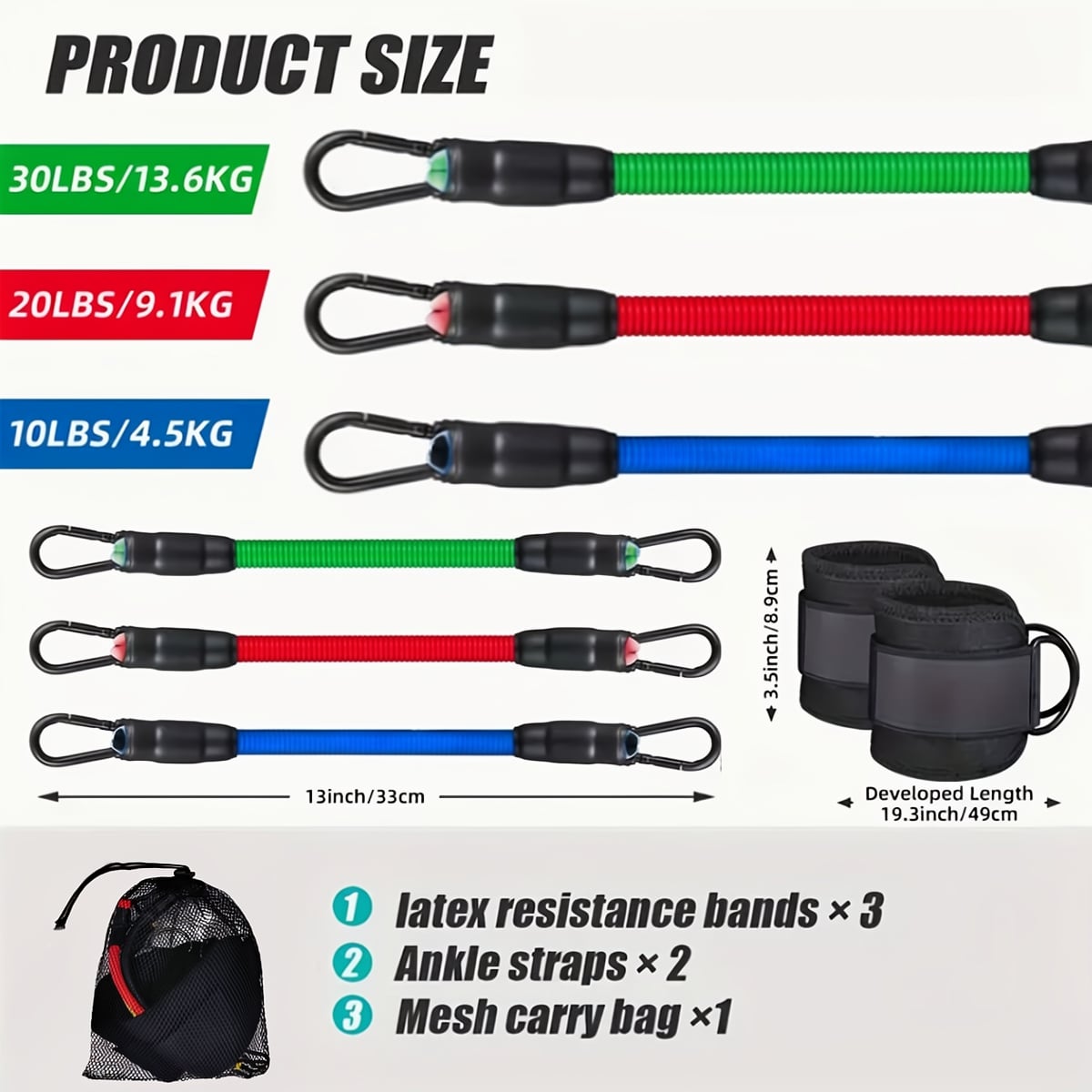 Ankle Strap Resistance Bands for Home Leg Workouts