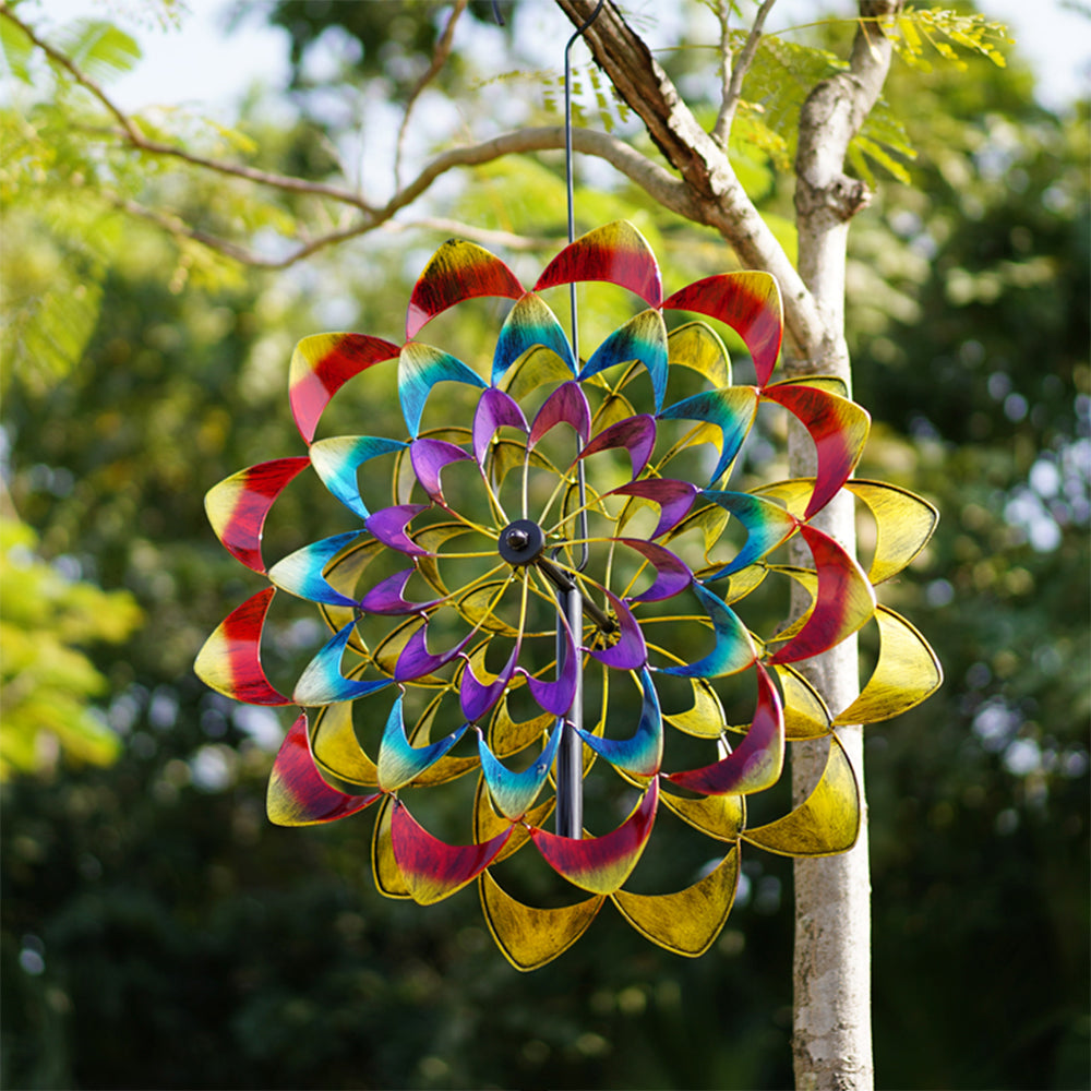Vibrant Metal Garden Spinner | Decorative Wind Sculpture