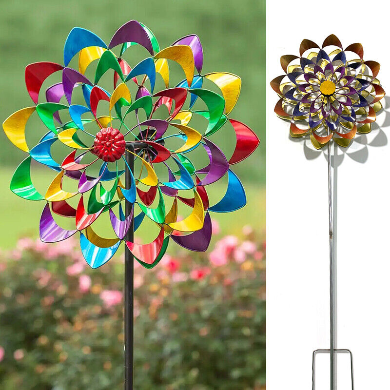 Vibrant Metal Garden Spinner | Decorative Wind Sculpture