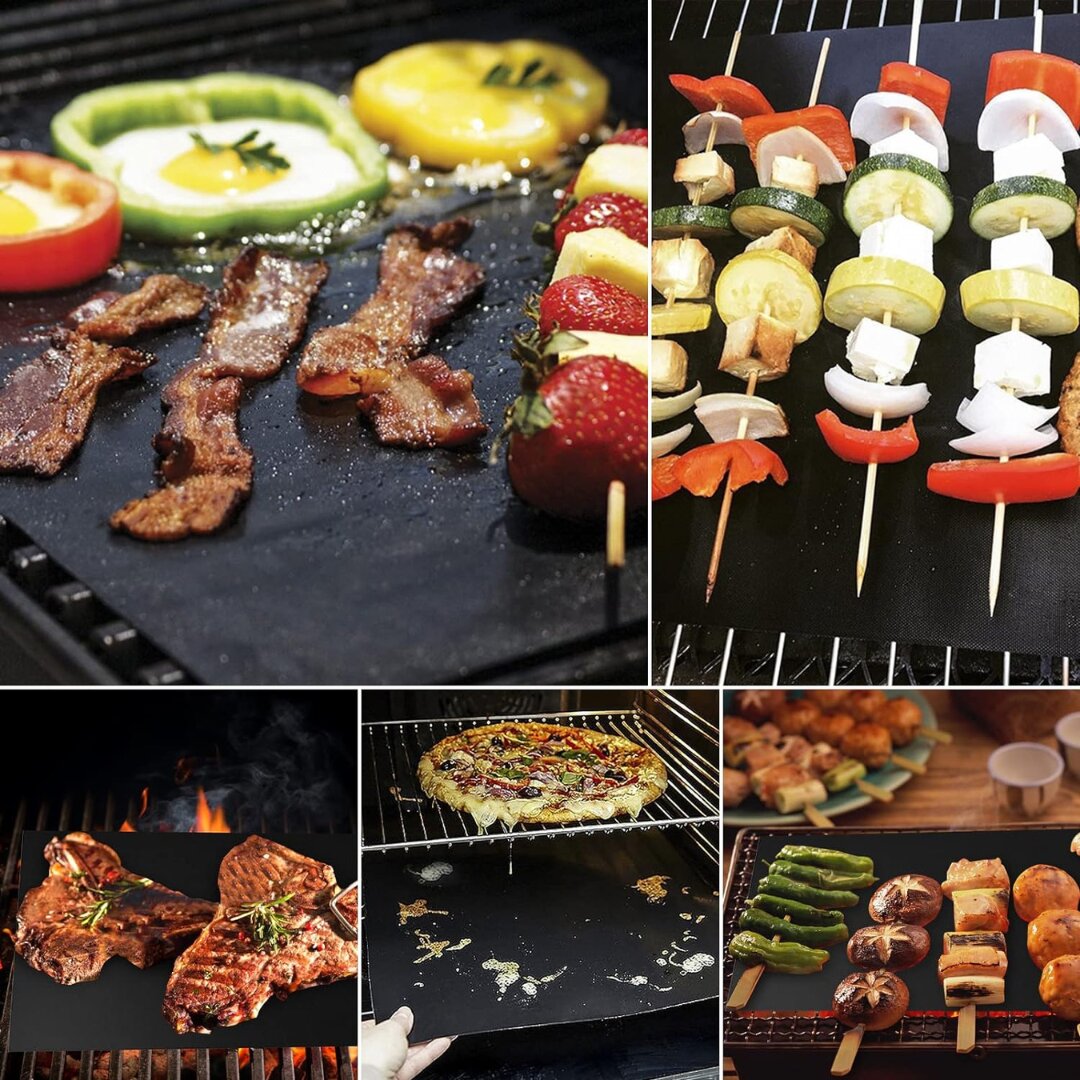 Non-Stick Reusable BBQ Grill Mats - 5 Pack for Easy Cooking
