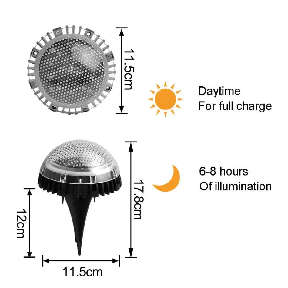 Solar-Powered Waterproof Ground Lights for Outdoor Spaces