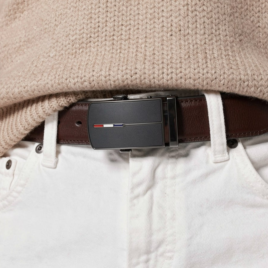 Adjustable Leather Belt for Men | No-Hole Design