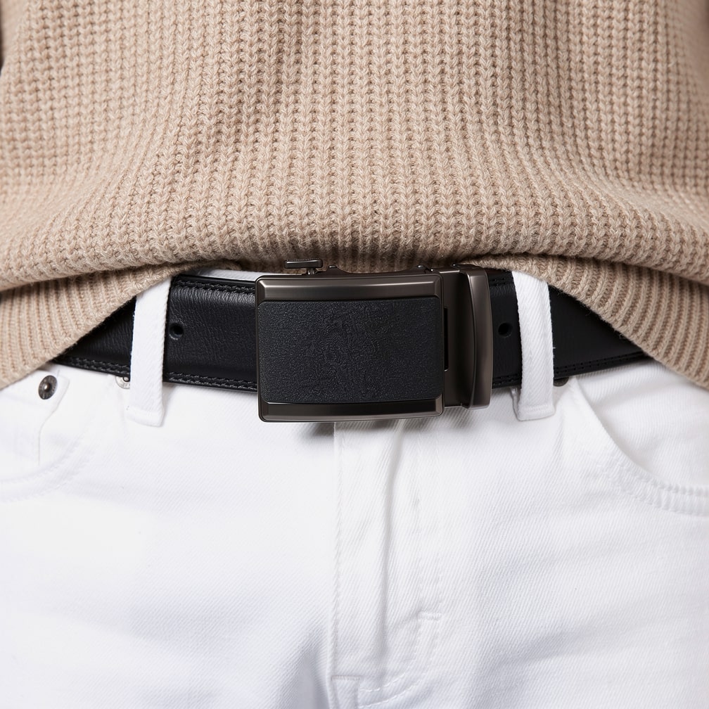 Adjustable Leather Belt for Men | No-Hole Design