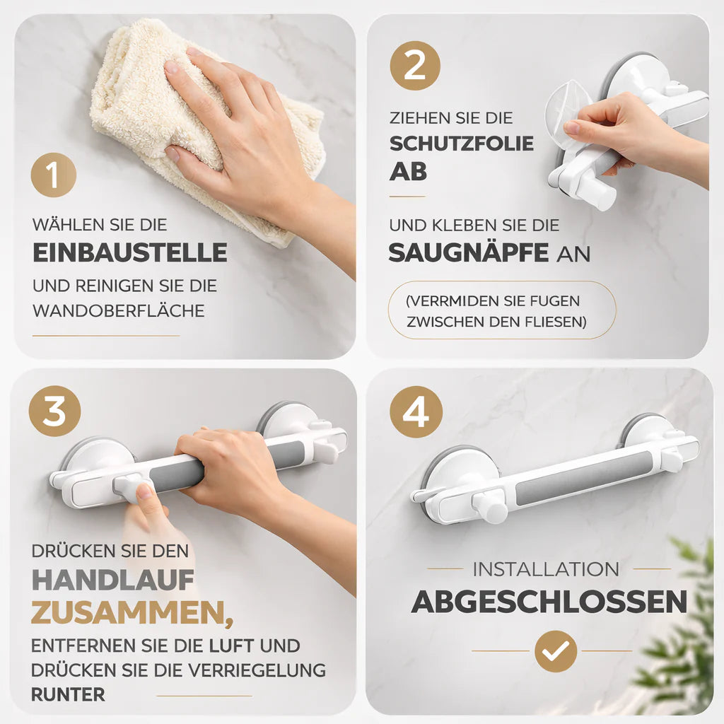 SecureGrip: Non-Drill Safety Handle for Shower & Bath