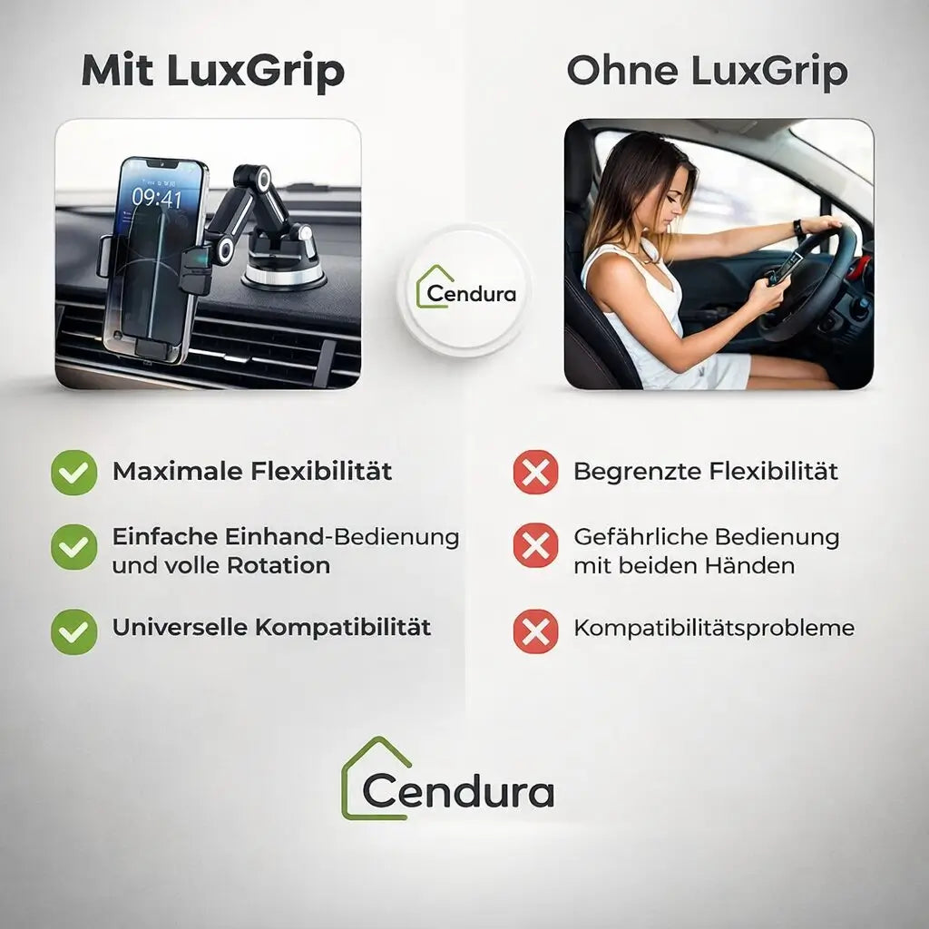 Smart Auto Phone Mount with Suction Cup & 360° Rotation