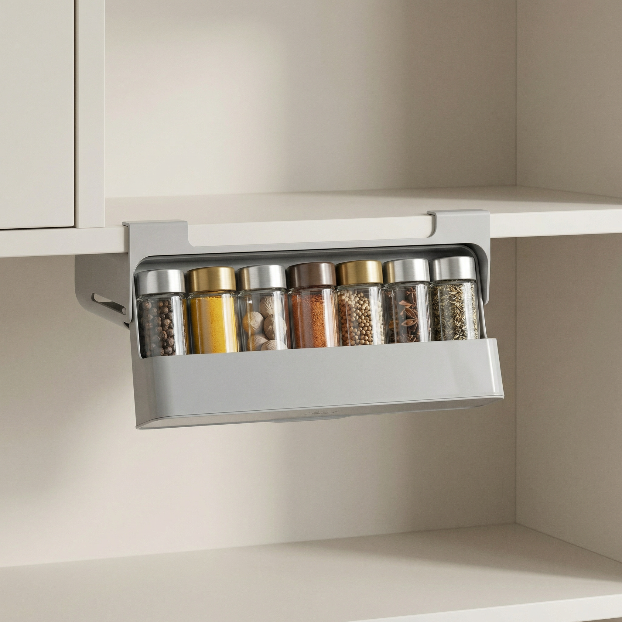 Space-Saving Pull-Out Spice Organizer for Effortless Access