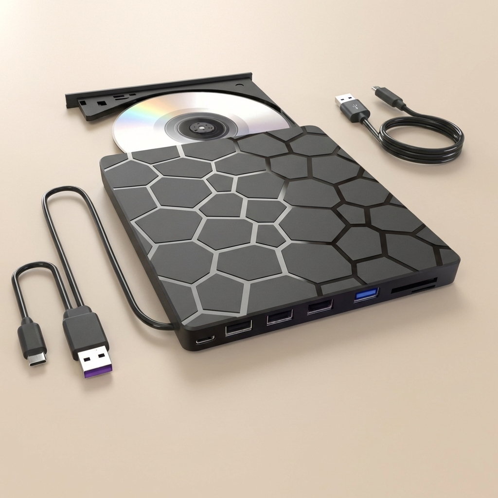 Multi-Functional External CD/DVD Drive with USB 3.0 & USB-C