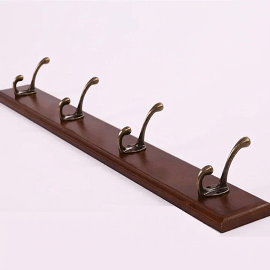 Stylish Wooden Wall Rack with 4-5 Hooks for Organized Living