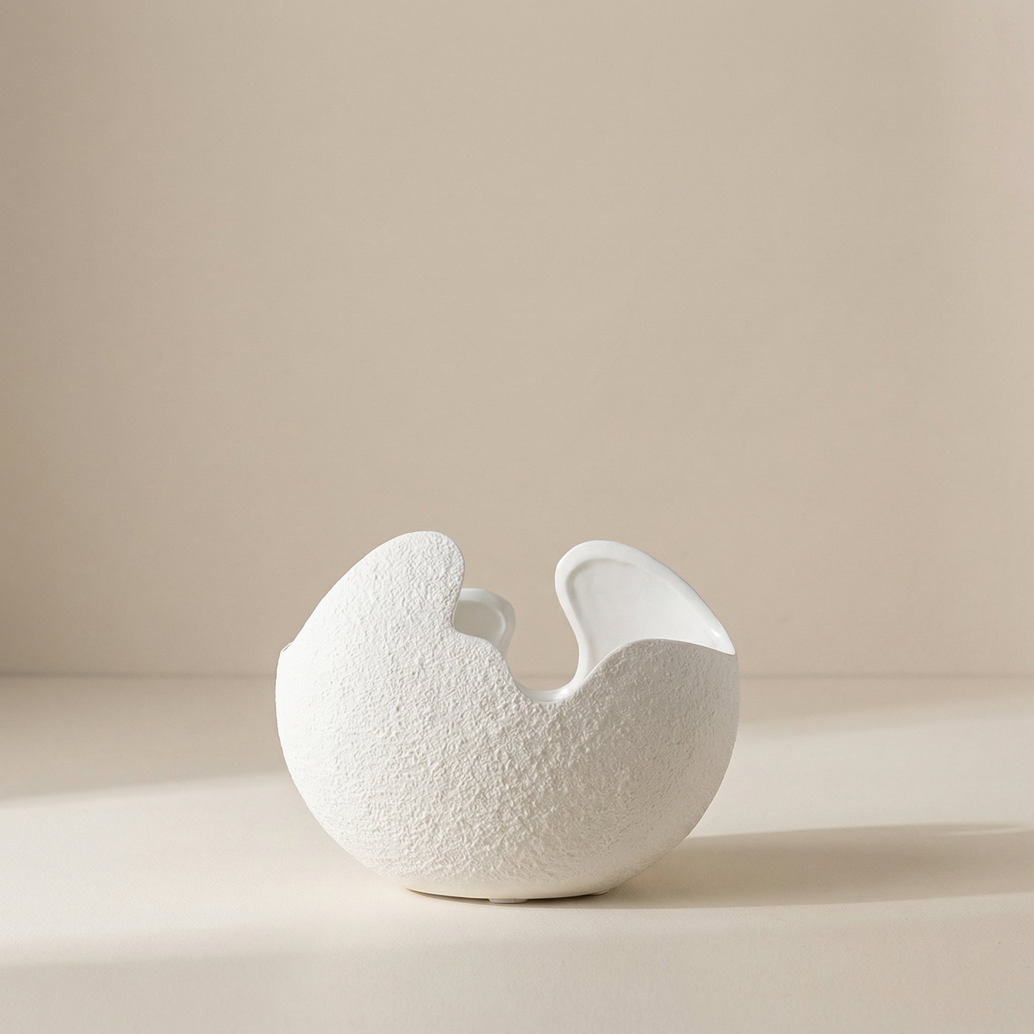 Modern Globe-Shaped Ceramic Vase in Elegant Matte White