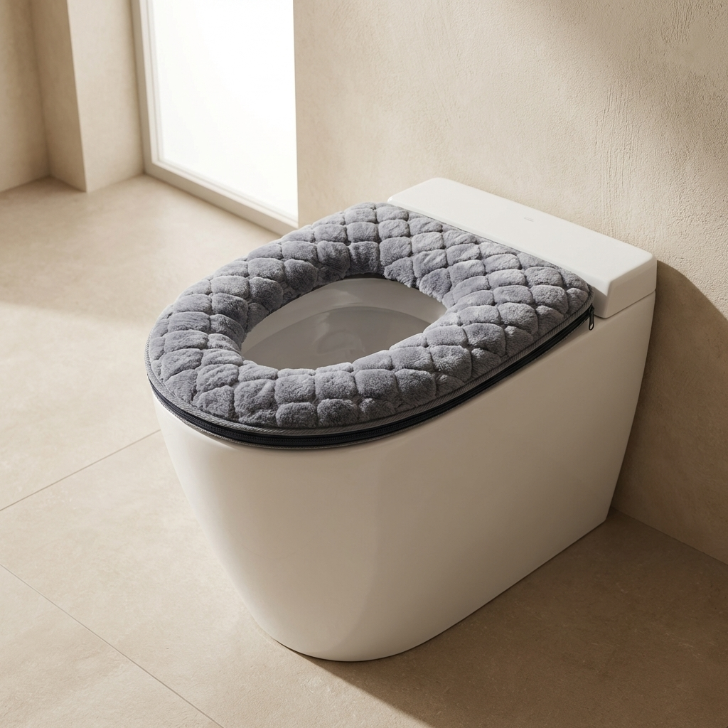 Luxurious Plush Toilet Seat Cover - Washable & Universal Fit