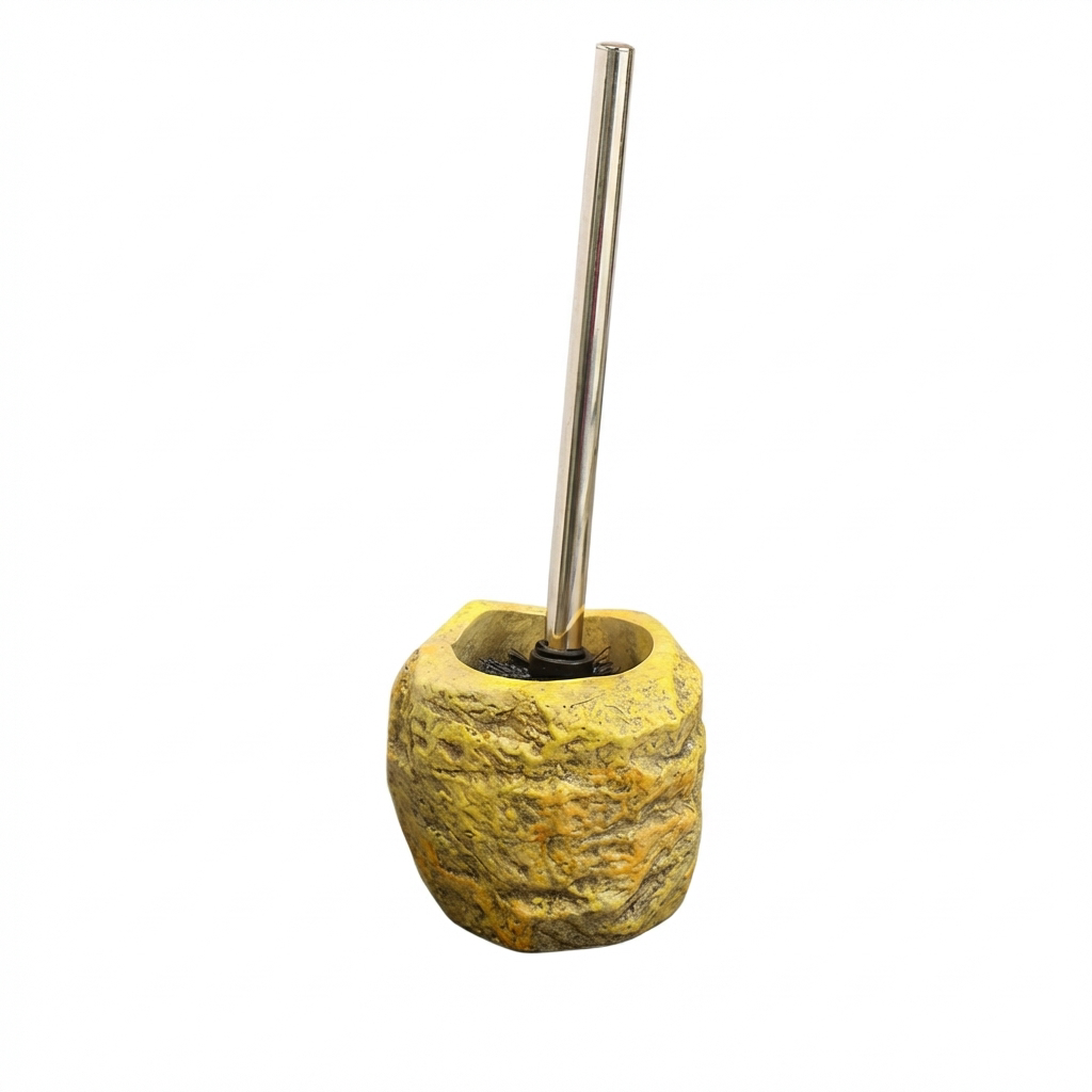 Elegant Toilet Cleaning Set with Ceramic Stand and Removable Brush