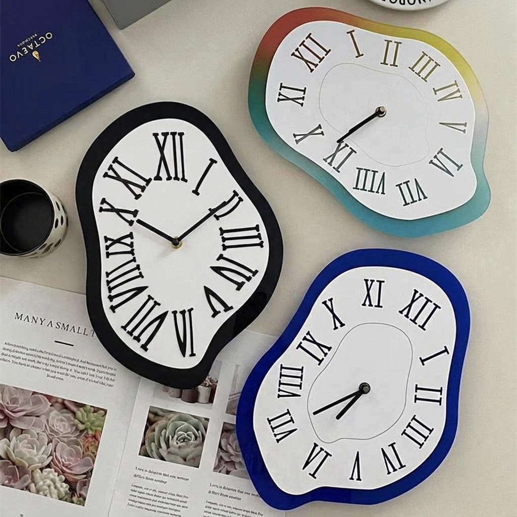 Stylish Silent Wall Clock with Unique Acrylic Design