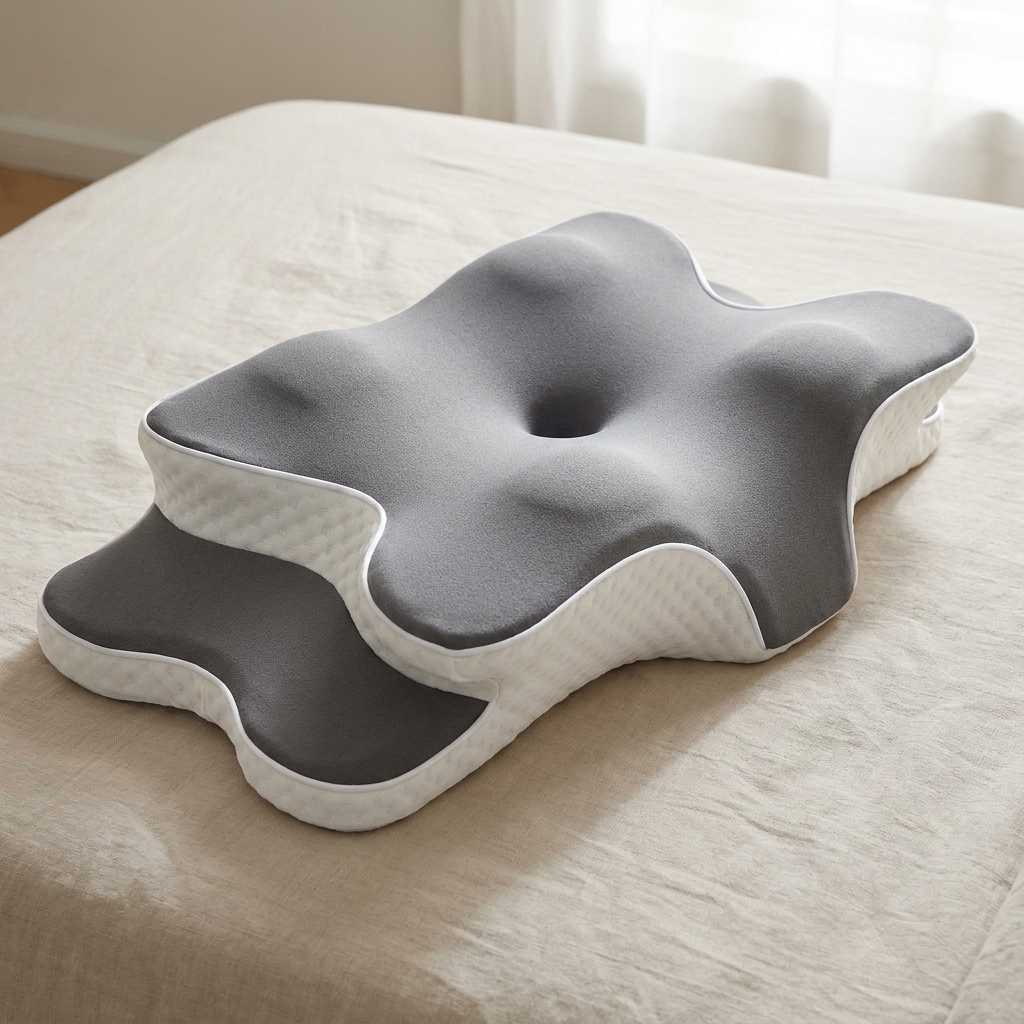 Adjustable Contoured Memory Foam Pillow with Washable Cover