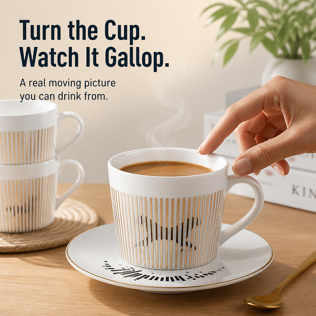 LumaFlect™ Mirror Cup — Turn It and Watch the Hidden Animal Gallop to Life