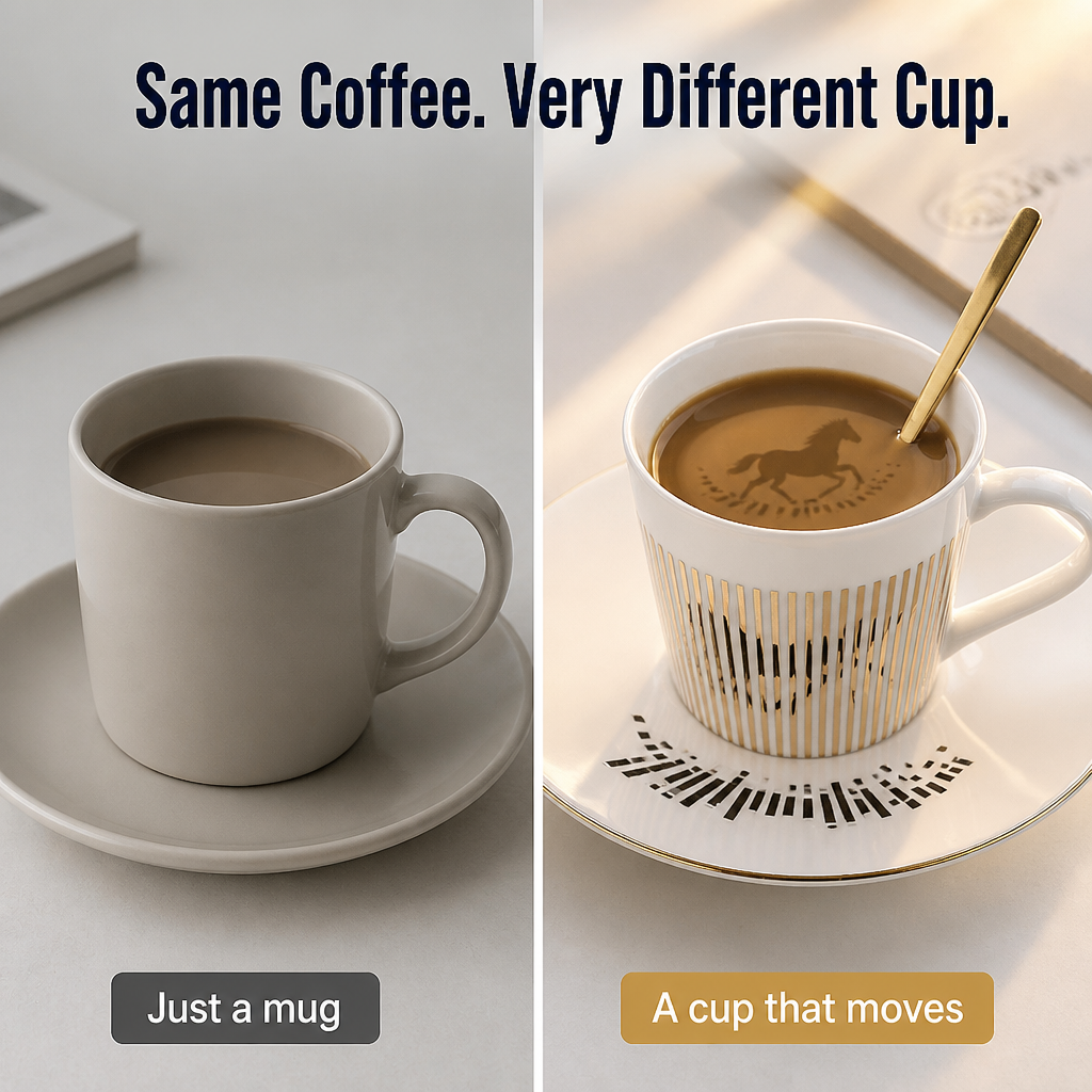 LumaFlect™ Mirror Cup — Turn It and Watch the Hidden Animal Gallop to Life