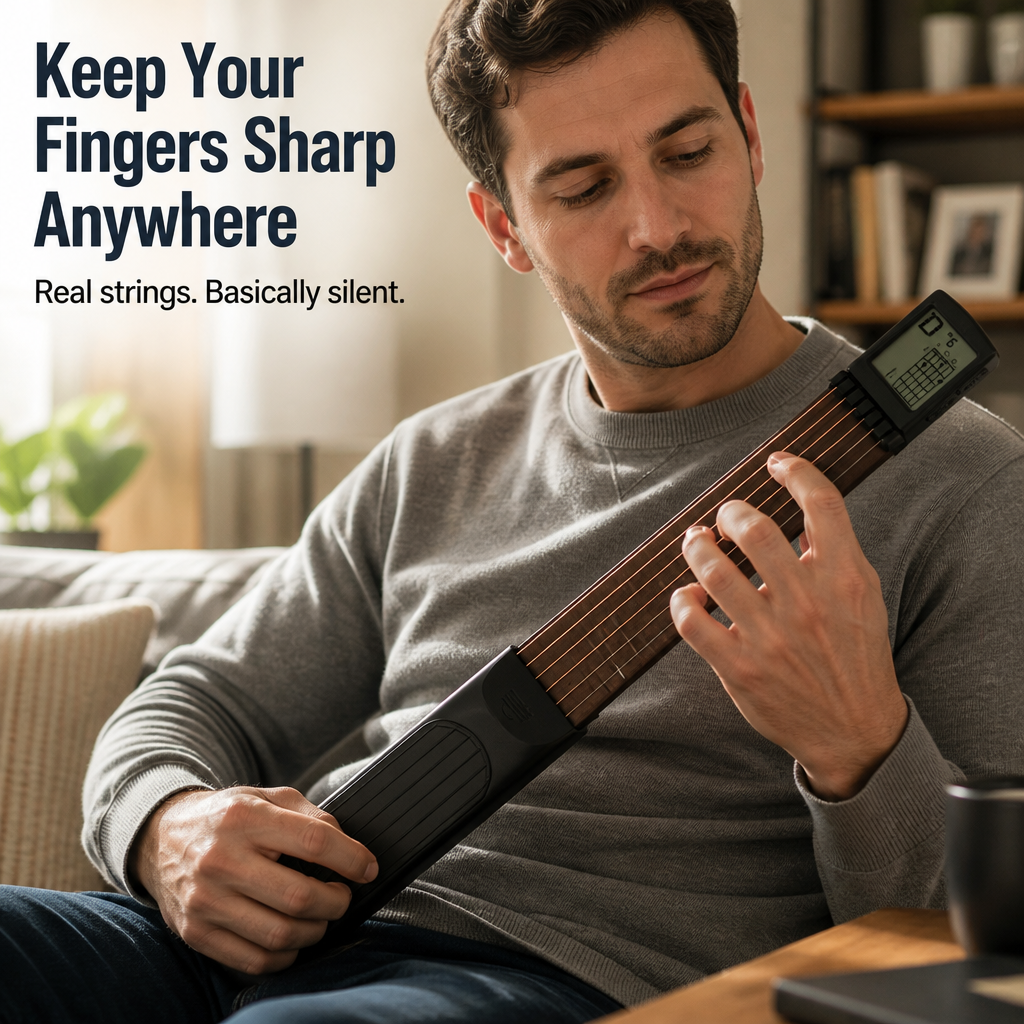 AXIOM Grip™ — Build Real Chord Muscle Memory Anywhere, Dead Silent