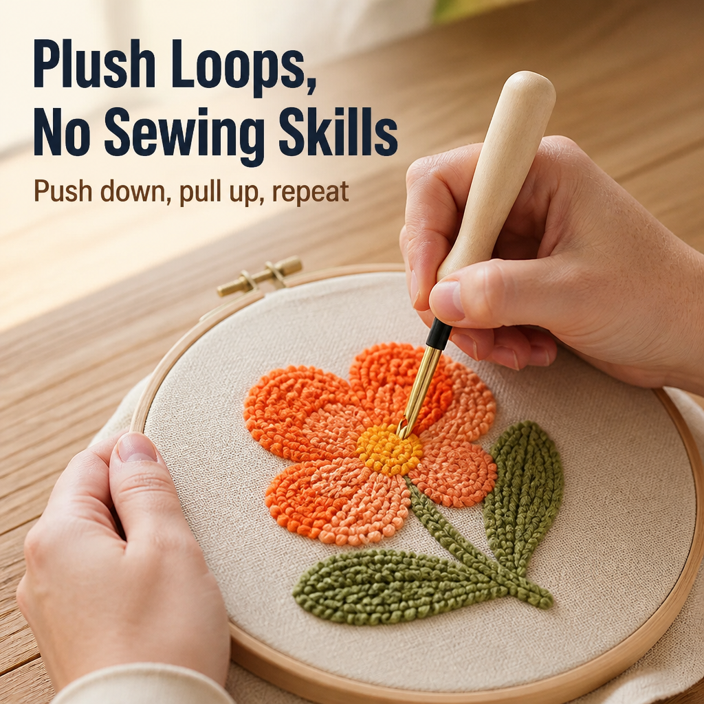 StitchVibe™ — Punch Loops That Lock In Tight on Any Fabric, Even for Beginners