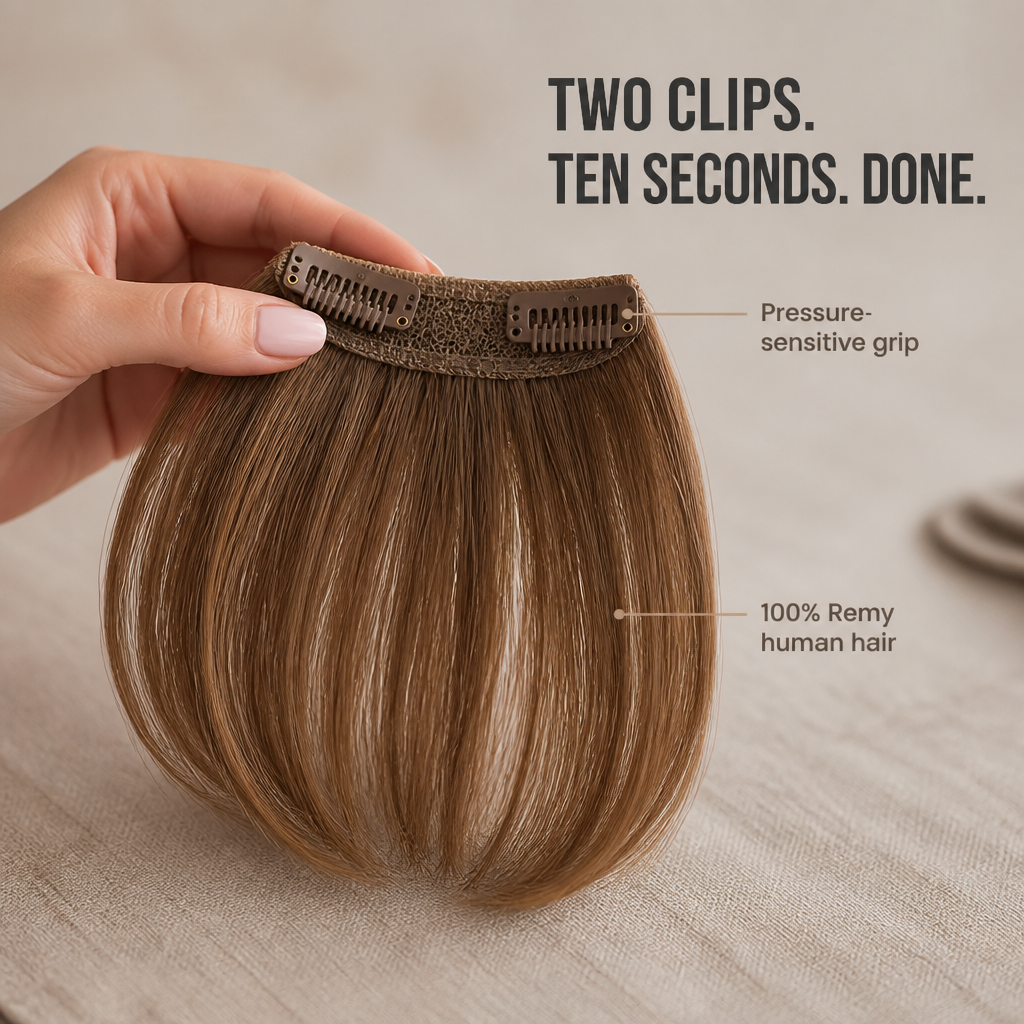 VenaBangs™ — Clip On Real-Hair Bangs That Blend So Well Nobody Can Tell
