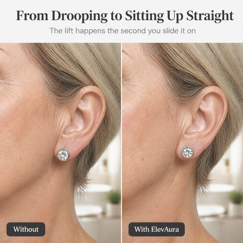 ElevAura™ — Lift Droopy Earrings Upright And Look Years Younger