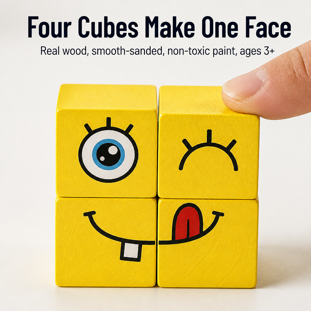 MindRise™ — Race To Build The Funny Face From 4 Cubes Before Your Kid Does
