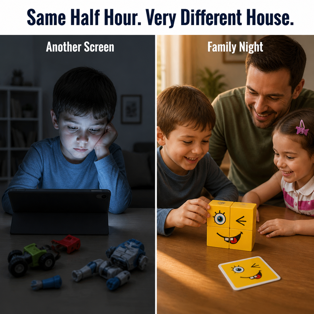 MindRise™ — Race To Build The Funny Face From 4 Cubes Before Your Kid Does