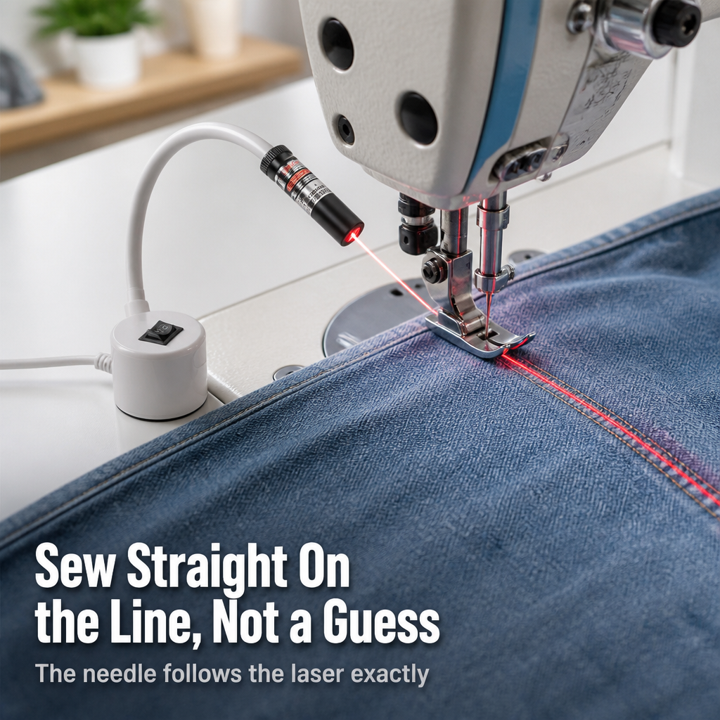 StitchBeam™ — Sew Dead-Straight Seams With a Laser Guide That Snaps On Any Machine