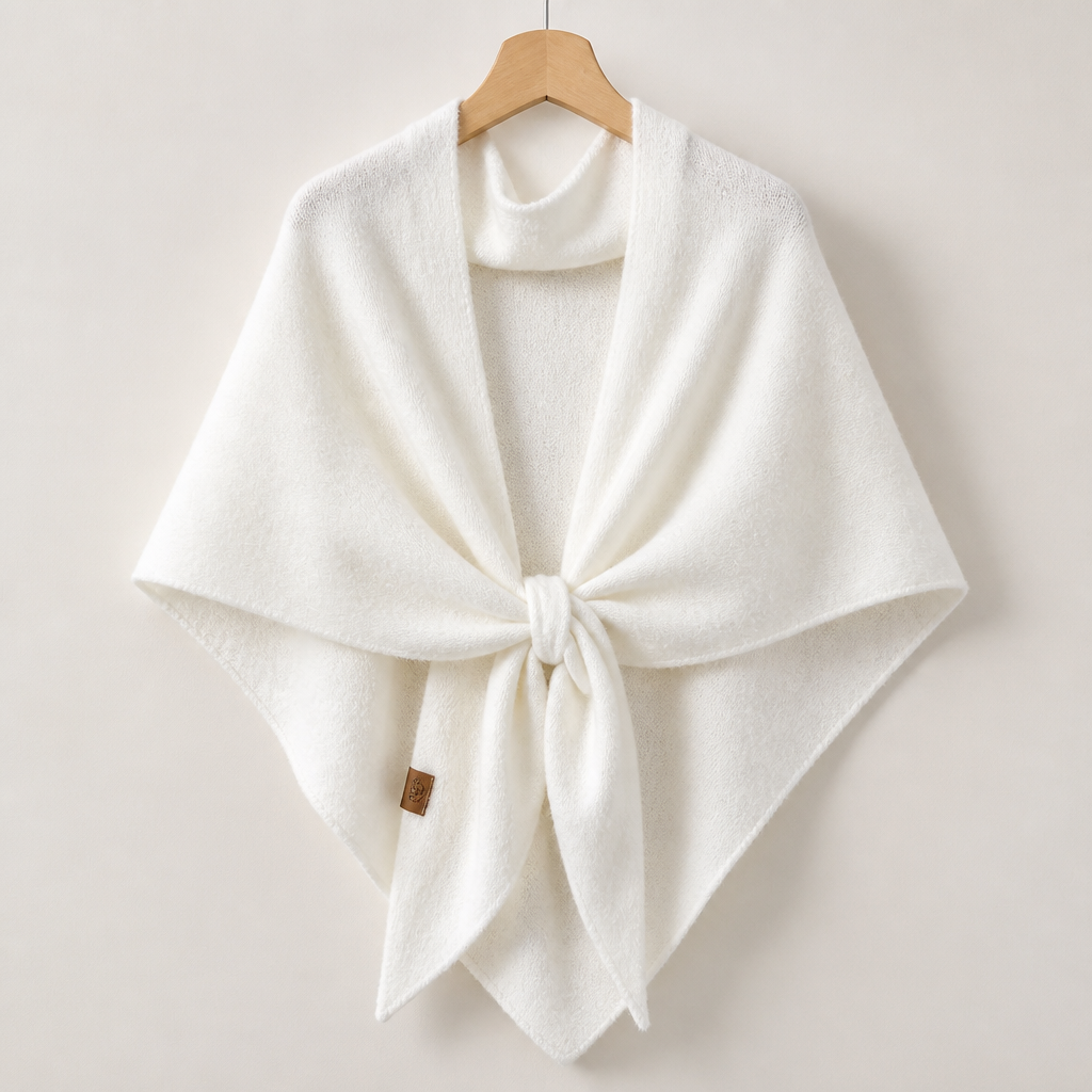 LuxeAura™ – Soft Knit Tie-Front Wrap Shawl for Evenings