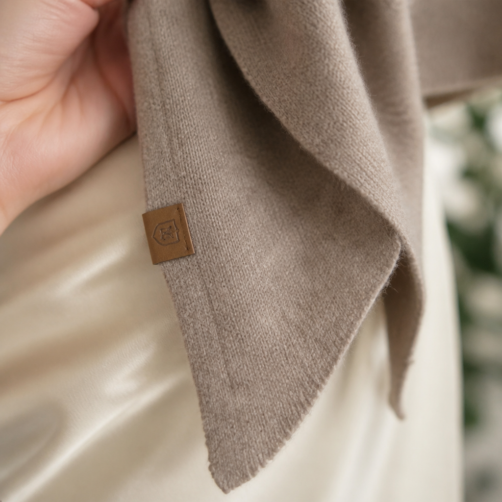 LuxeAura™ – Soft Knit Tie-Front Wrap Shawl for Evenings