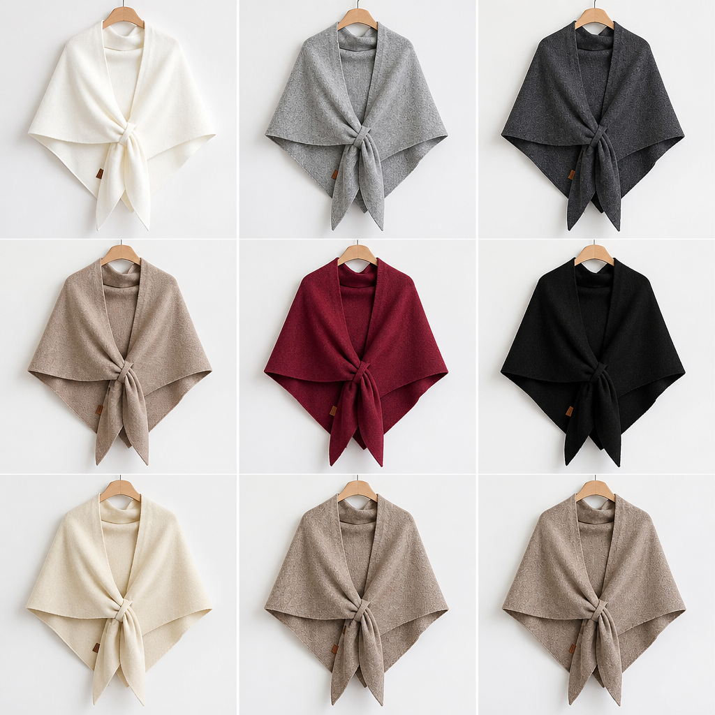 LuxeAura™ – Soft Knit Tie-Front Wrap Shawl for Evenings