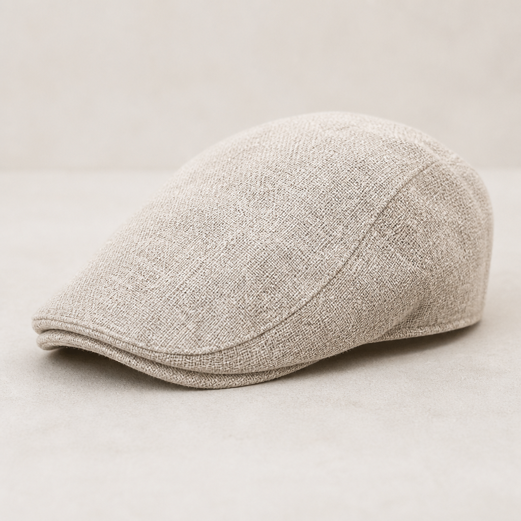 RoveLux™ – Breathable Summer Linen Flat Cap with Adjustable Fit