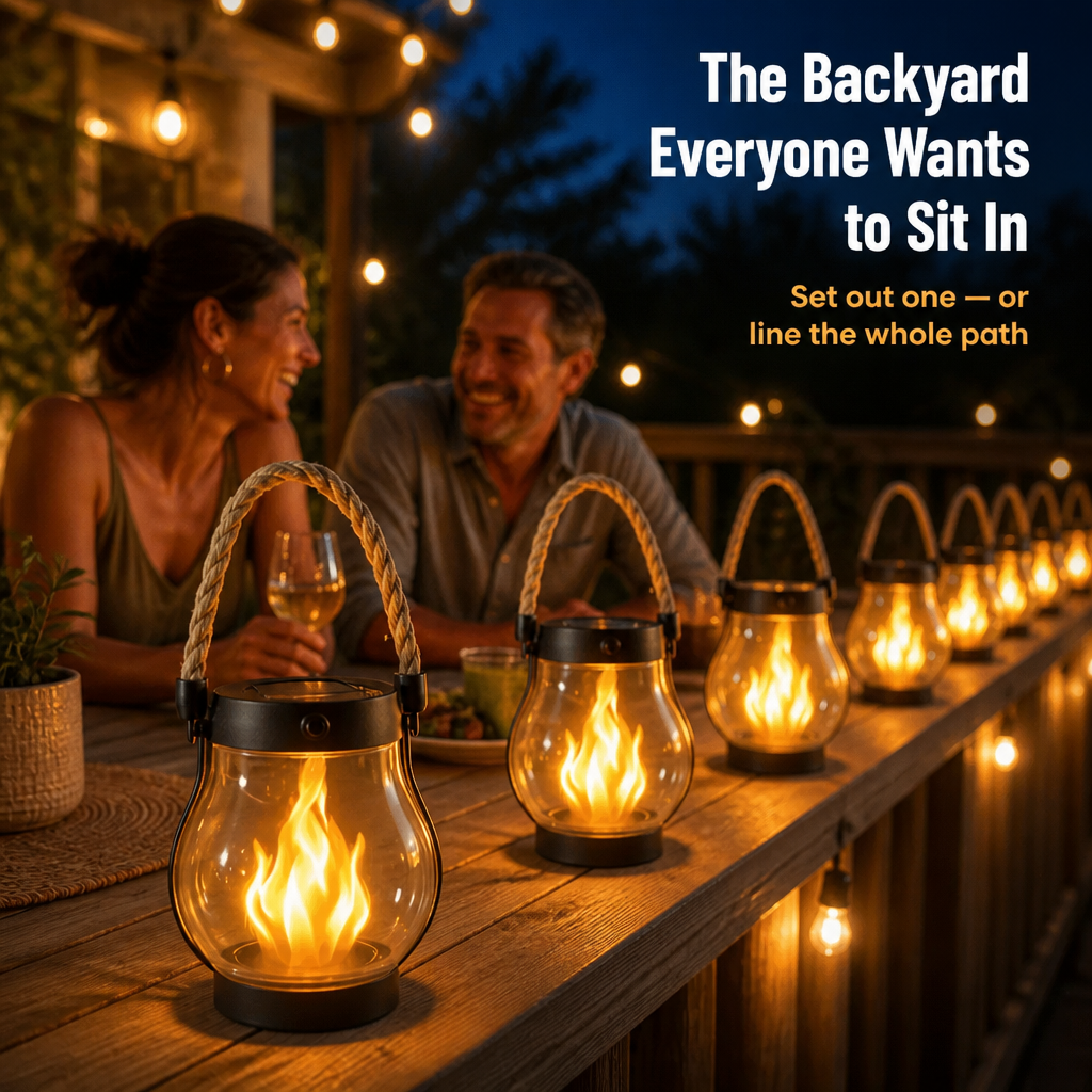 SolarisAura™ — Light Your Patio With Real-Flame Glow That Charges Itself
