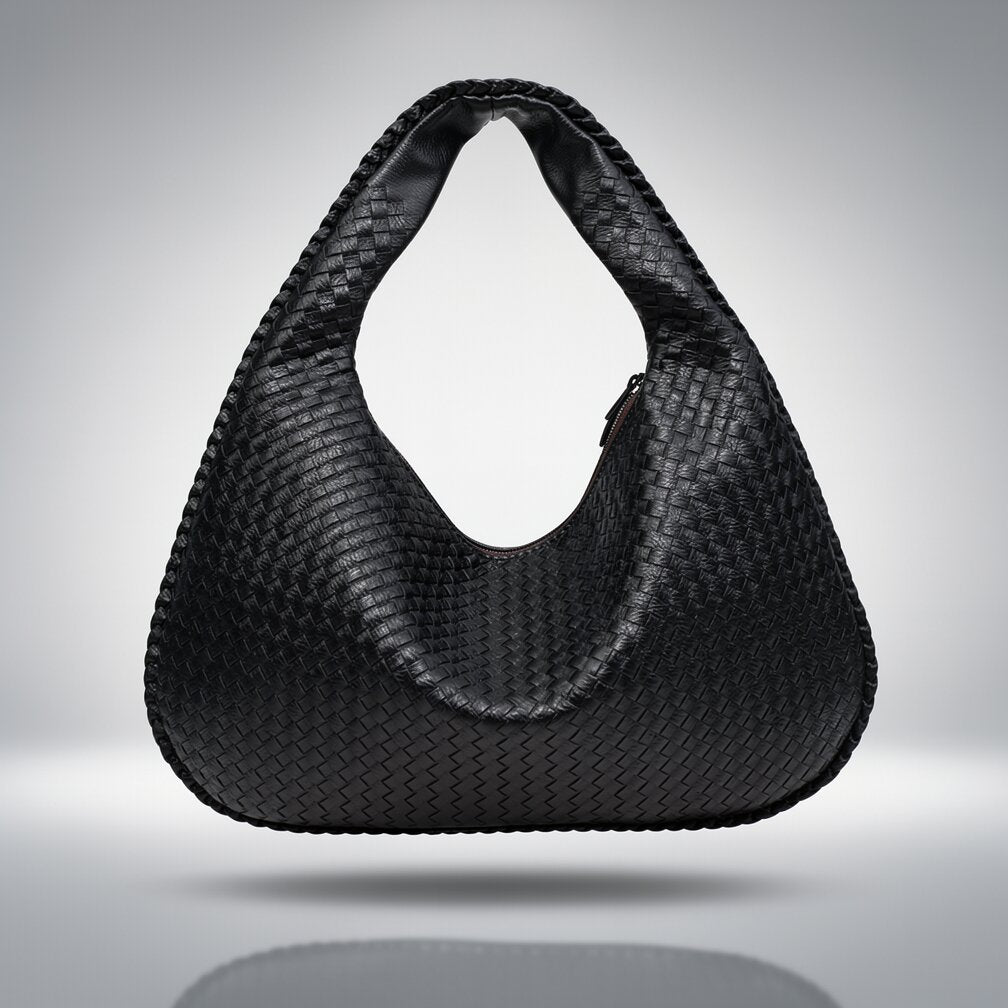 Braided Leather Hobo Bag with Zip Closure | Stylish Shoulder Bag