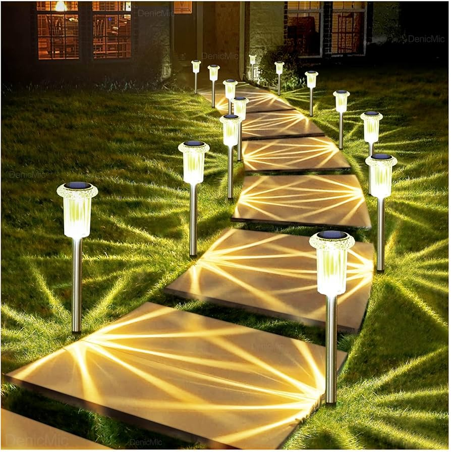 Solar-Powered Pathway Illumination Lights - Weatherproof & Stylish