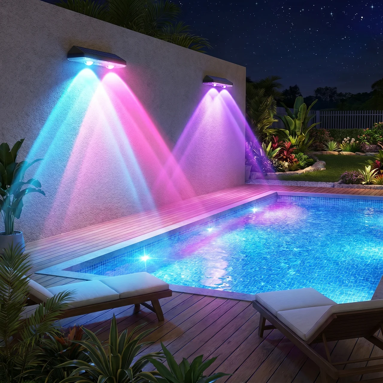 Versatile Solar-Powered LED Wall Light with 8 Stunning Colors