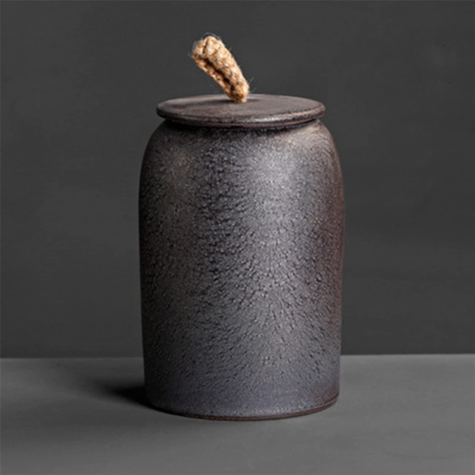 Stylish Ceramic Tea Storage Jar with Lid - Space-Saving Design