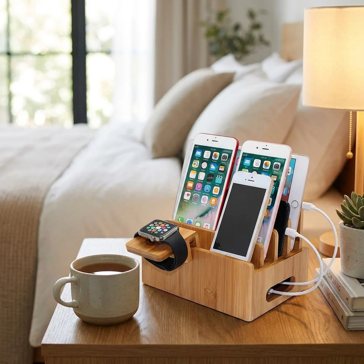 Eco-Friendly Desktop Charging Hub with 5 USB Ports