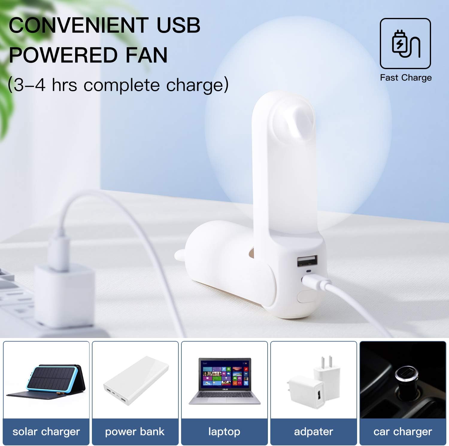 Pocket Breeze: Compact Fan with USB Charging