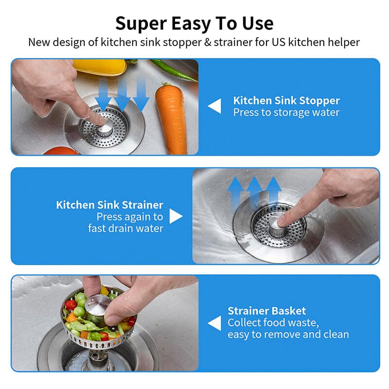 Pop-up Mechanism Drain Filter in Stainless Steel