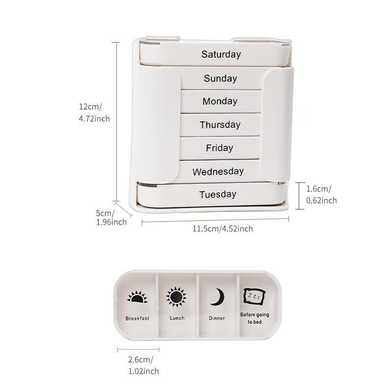 Weekly Pill Dispenser with Labels for Each Day