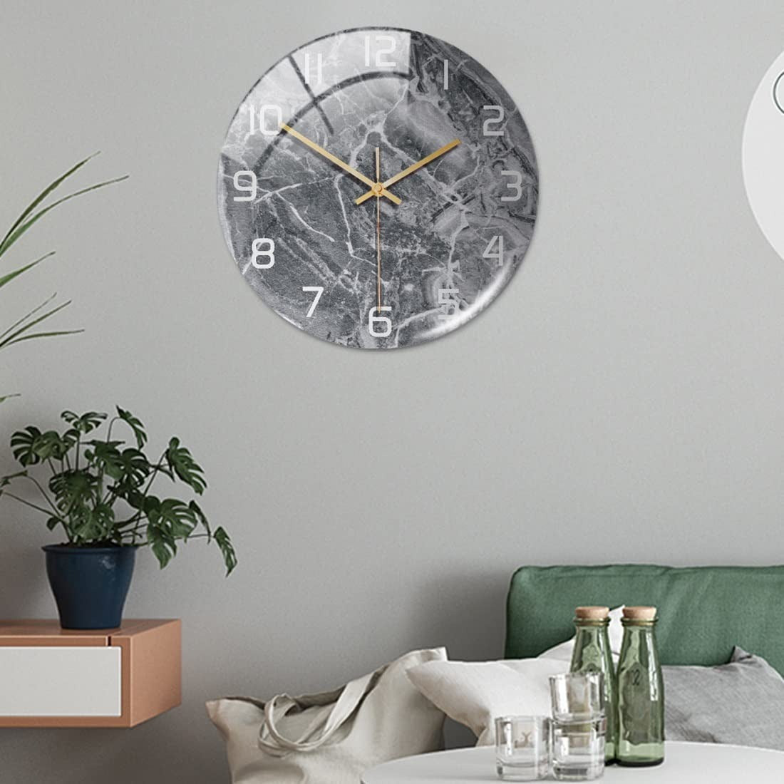 Elegant Acrylic Marble Clock with Silent Functionality