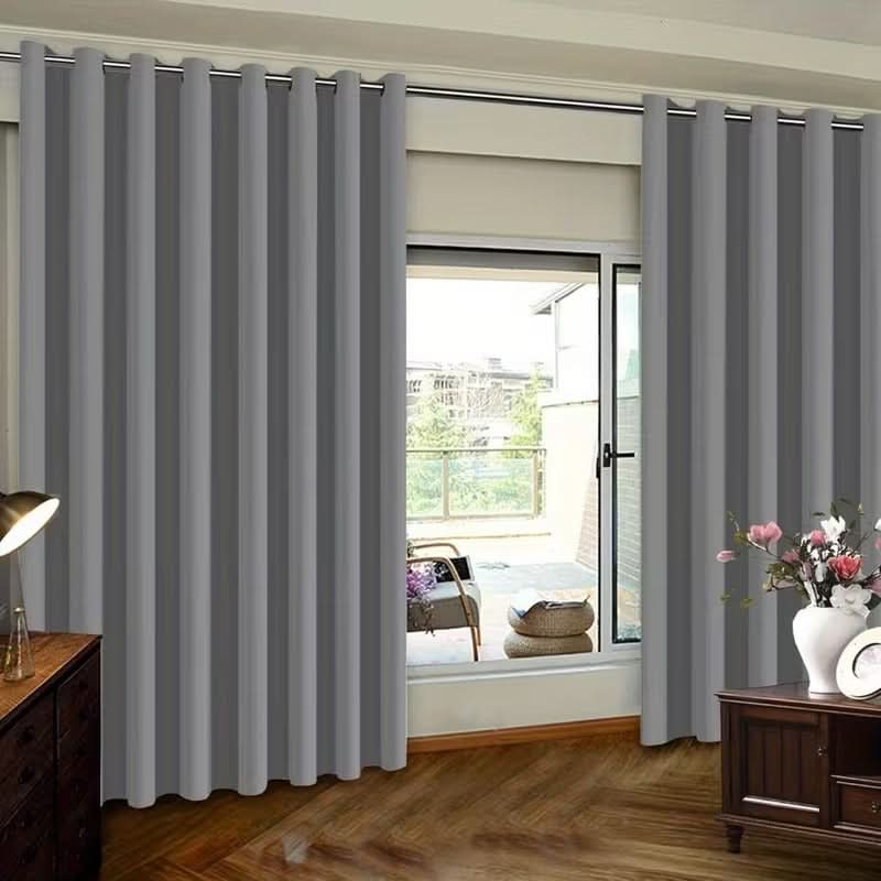 Blackout Thermal Insulated Curtain for Sliding Doors in Black