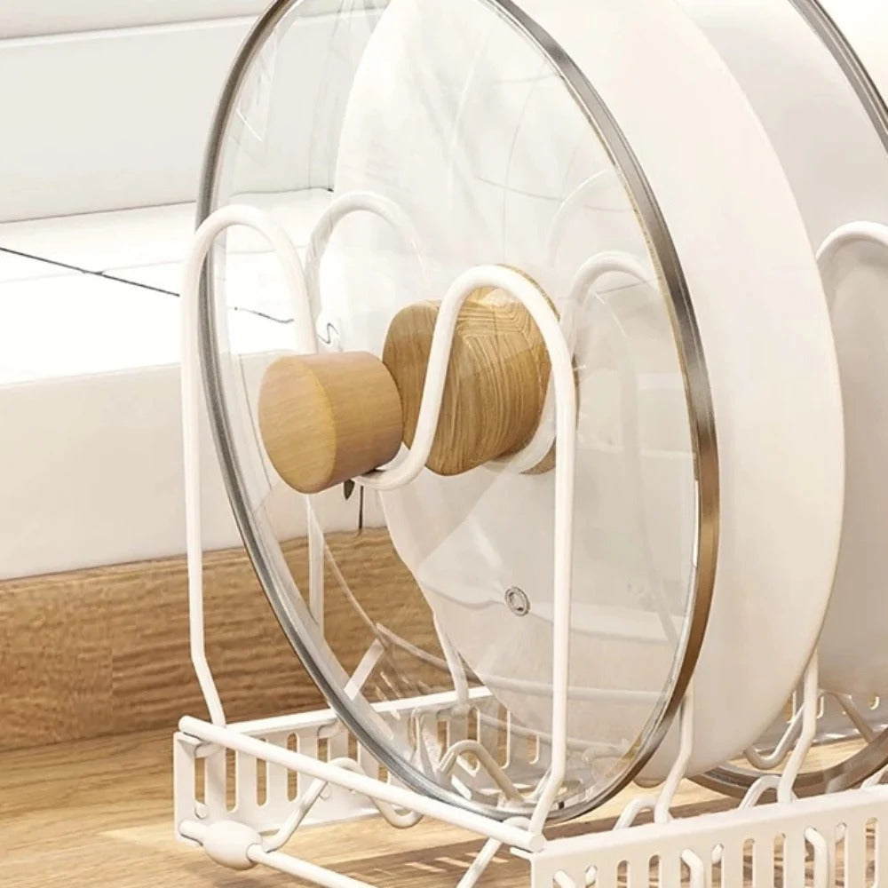 Efficient Pot Lid Holder, Space-Saving Kitchen Organizer