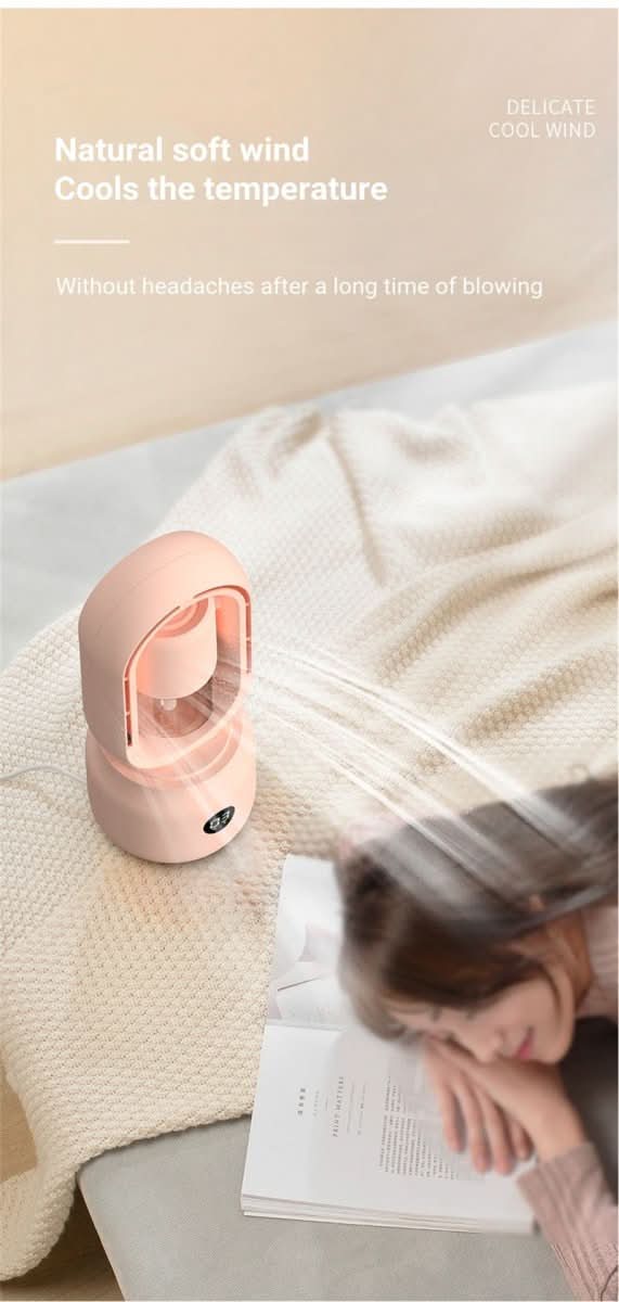 Compact Bladeless Fan with Humidifier & Gentle Night Light