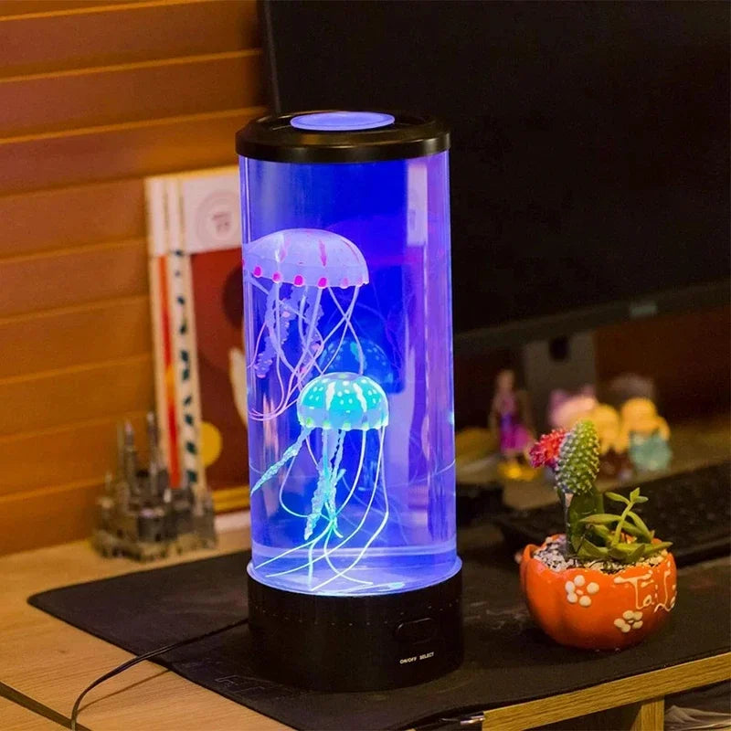 OceanGlow LED Night Lamp | Jellyfish Effect Table Light