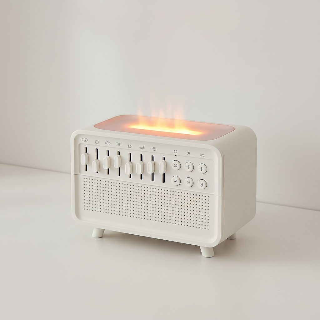 Tranquil Sound Oasis: USB White Noise Device with Humidifier & Light