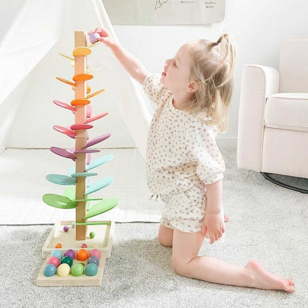 Interactive Rainbow Marble Slide for Kids 10 Months and Up