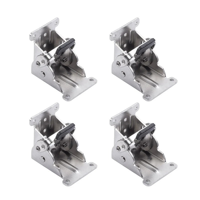 Space-Saving Steel Hinges | Foldable Bracket Set for Table & Cabinet (4 Pieces)